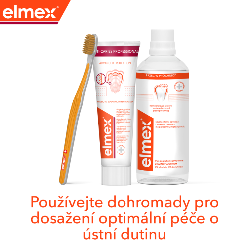 Ilustrace režimu Anti-Caries- zubní pasta, ústní voda, zubní kartáček